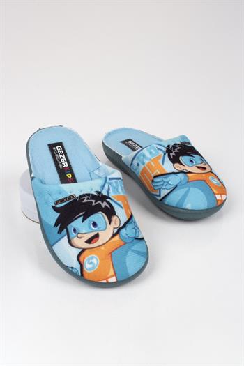 Erkek Çocuk Mavi Pelerinli Ev Terliği