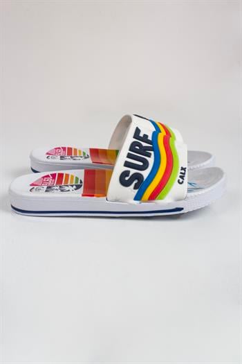 Erkek Çocuk Renkli Dalga Desenli Terlik