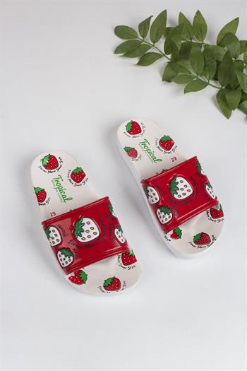 Kız Çocuk Çilek Temalı Terlik
