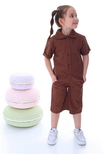 Kız Çocuk Desenli Gömlekli Takım