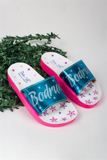 Kız Çocuk Minik Yıldız Temalı Bodrum Yazılı Terlik