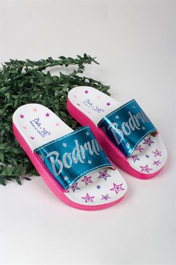 Kız Çocuk Minik Yıldız Temalı Bodrum Yazılı Terlik