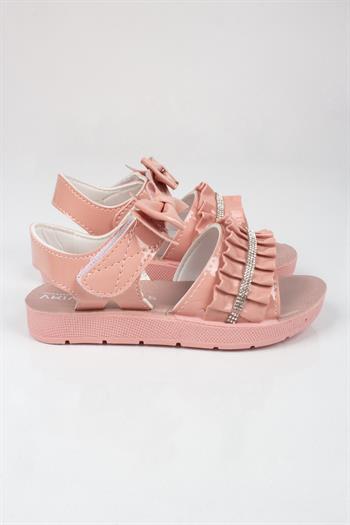 Kız Çocuk Taş Detaylı Fiyonklu Sandalet