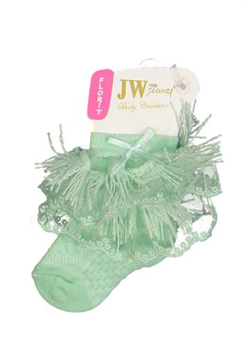 Kız Bebek Fırfırlı Dantel Detaylı Çorap (Yeşil) – 0/6 Ay