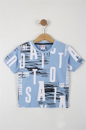 Harf Baskılı Erkek Çocuk Şortlu Alt Üst Takım