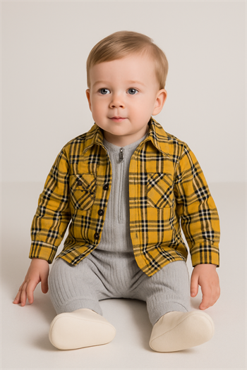 Erkek Bebek Kemik Fermuarlı 2 İp Tulum