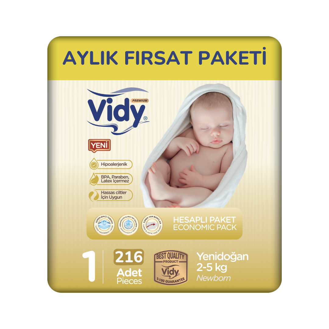 Aylık Fırsat Paketi Cırtlı Bebek Bezi 2-5 Kg 1 Beden