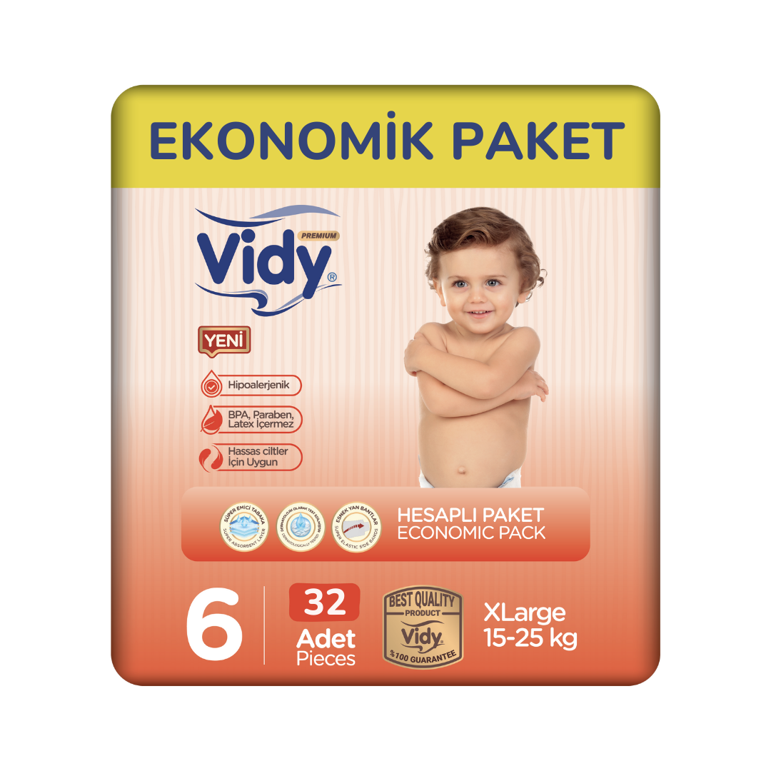 Ekonomik Cırtlı Bebek Bezi 15-25 Kg 6 Beden