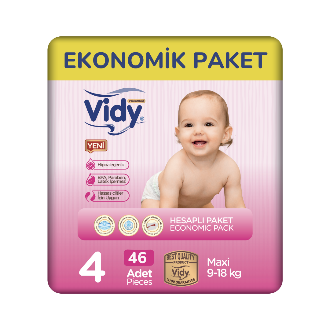 Ekonomik Cırtlı Bebek Bezi 9-18Kg 4 Beden