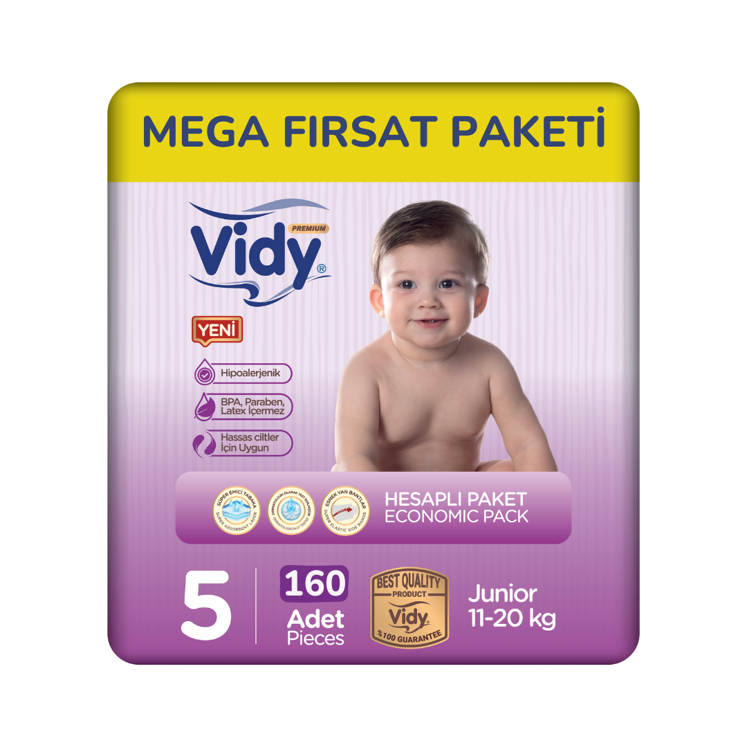 Vidy Bebek Bezi Junior 11-20 Kg 5 Beden 160 Adet
