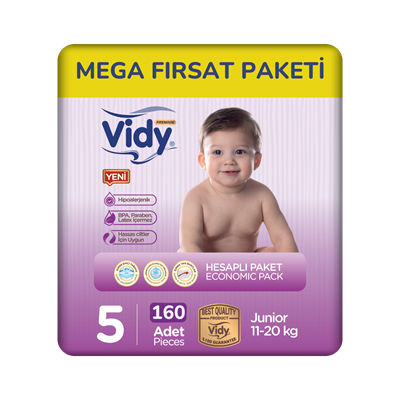 Vidy Bebek Bezi Junior 11-20 Kg 5 Beden 160 Adet