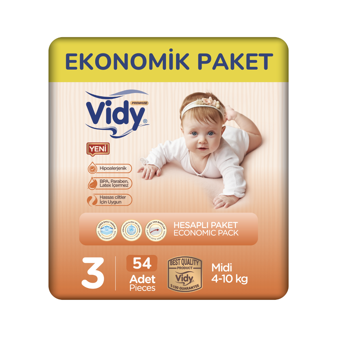 Ekonomik Cırtlı Bebek Bezi 4-10 Kg 3 Beden