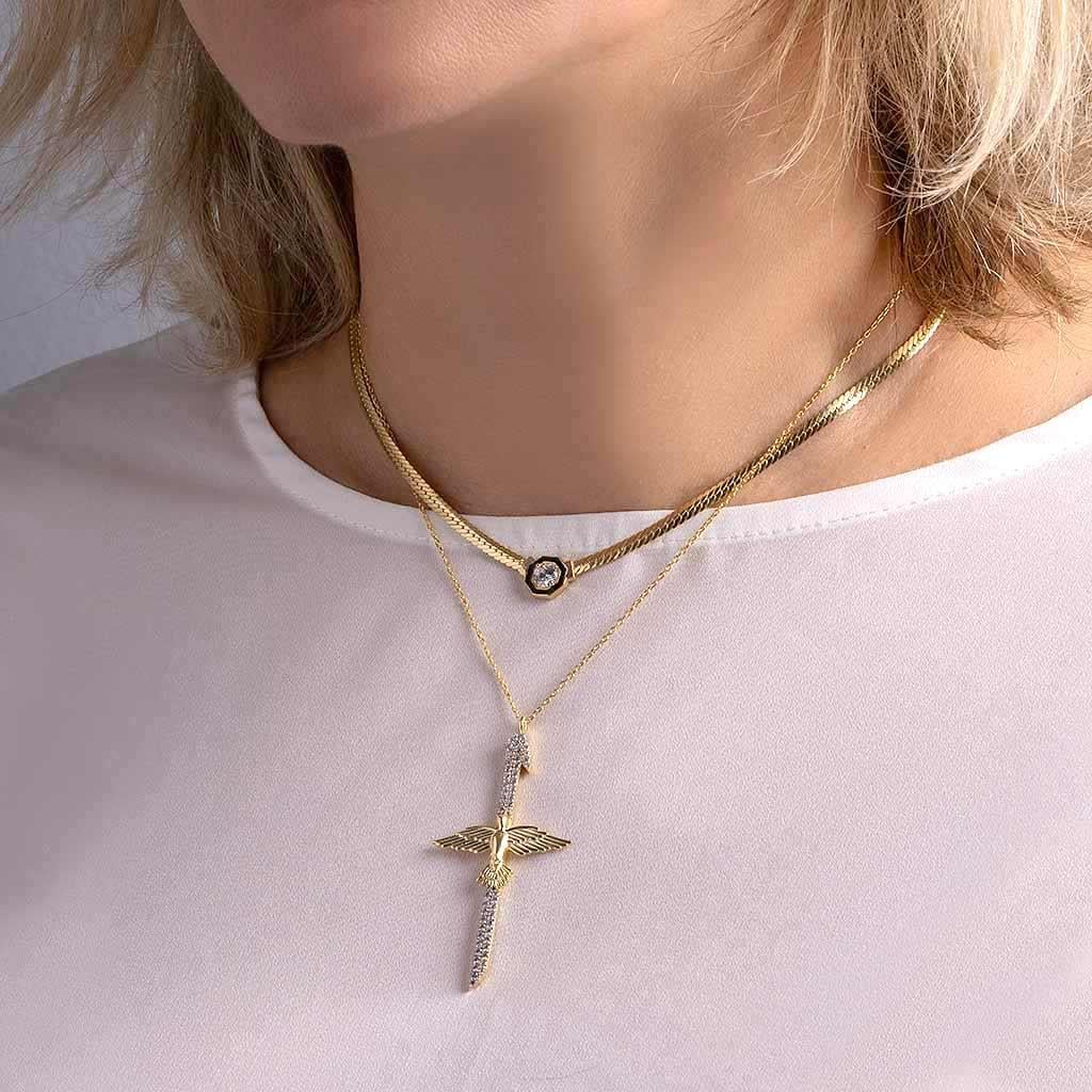  Anka Kuşu Elif Kolye