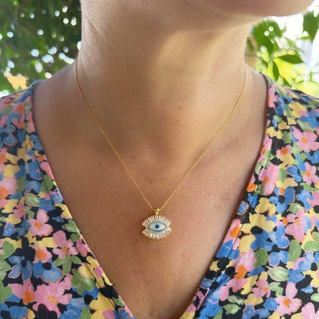 Baget Taşlı Göz Kolye