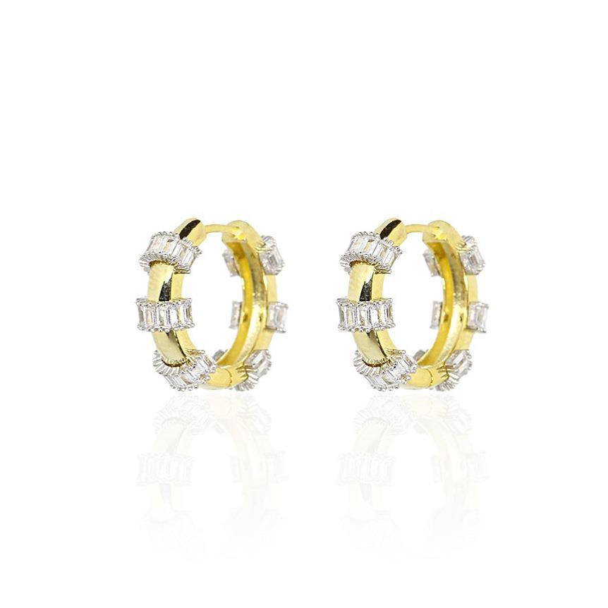 Baget Taşlı Halka Küpe