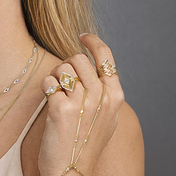 Baget Taşlı Zigzag Yüzük