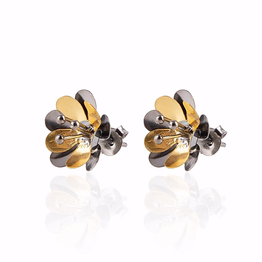 Çift Renkli Mini Papatya Küpe