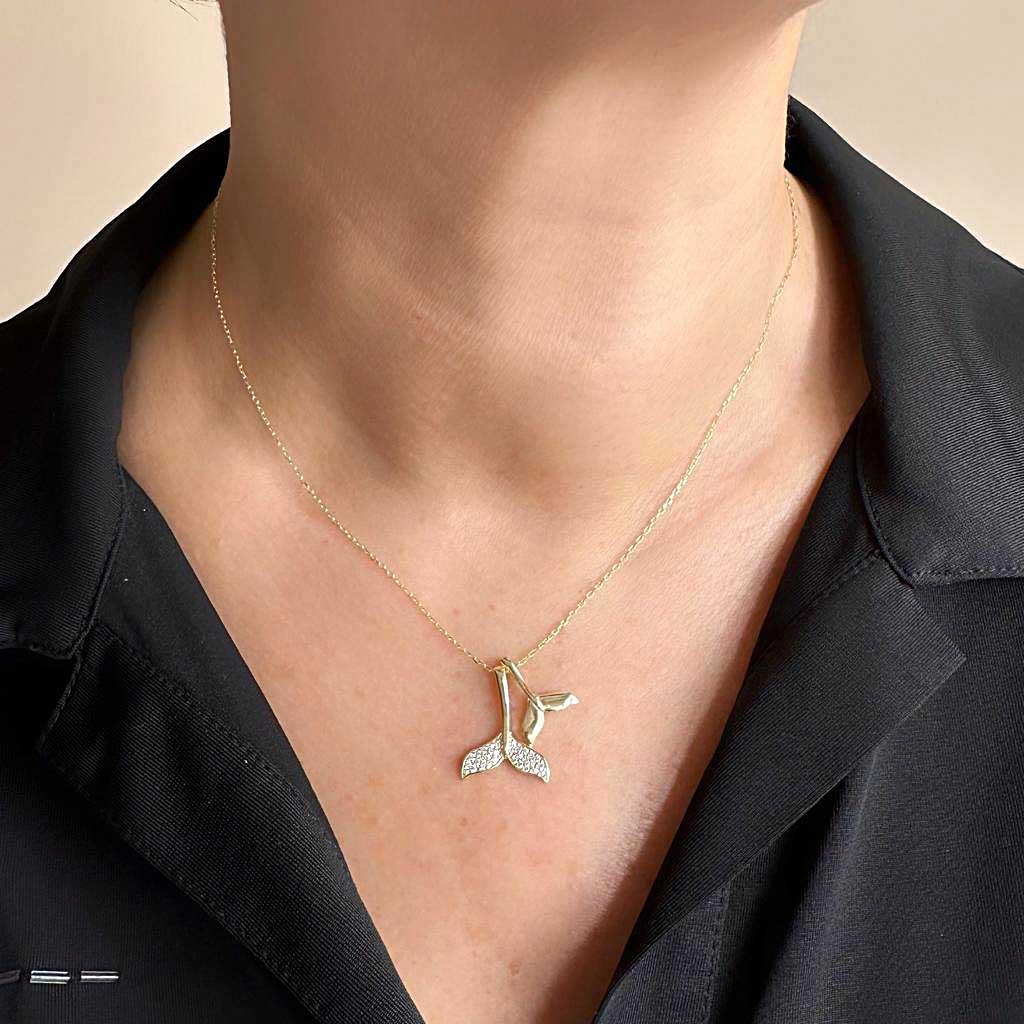 Çiftli Balık Kuyruğu Kolye