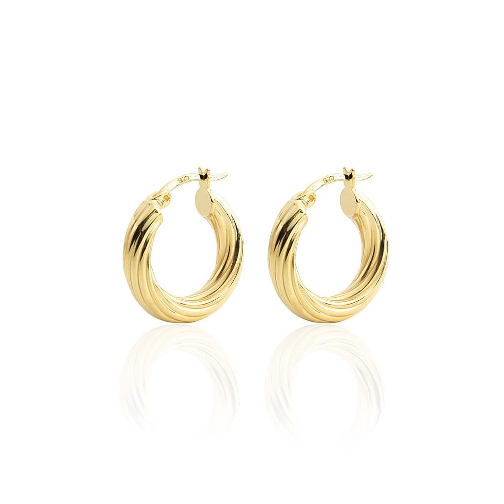 Dilimli Halka Küpe Gold 2 cm.