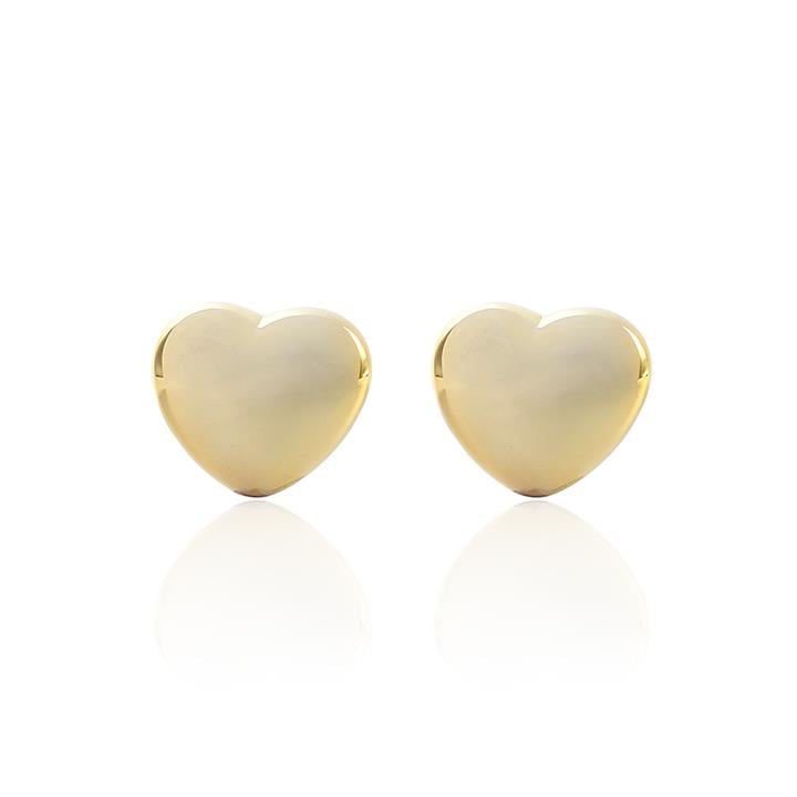 Dolgu Kalp Küpe Gold