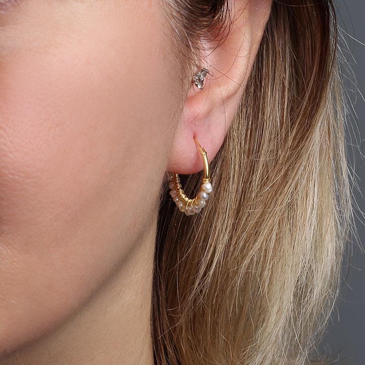 İnci Halka Küpe
