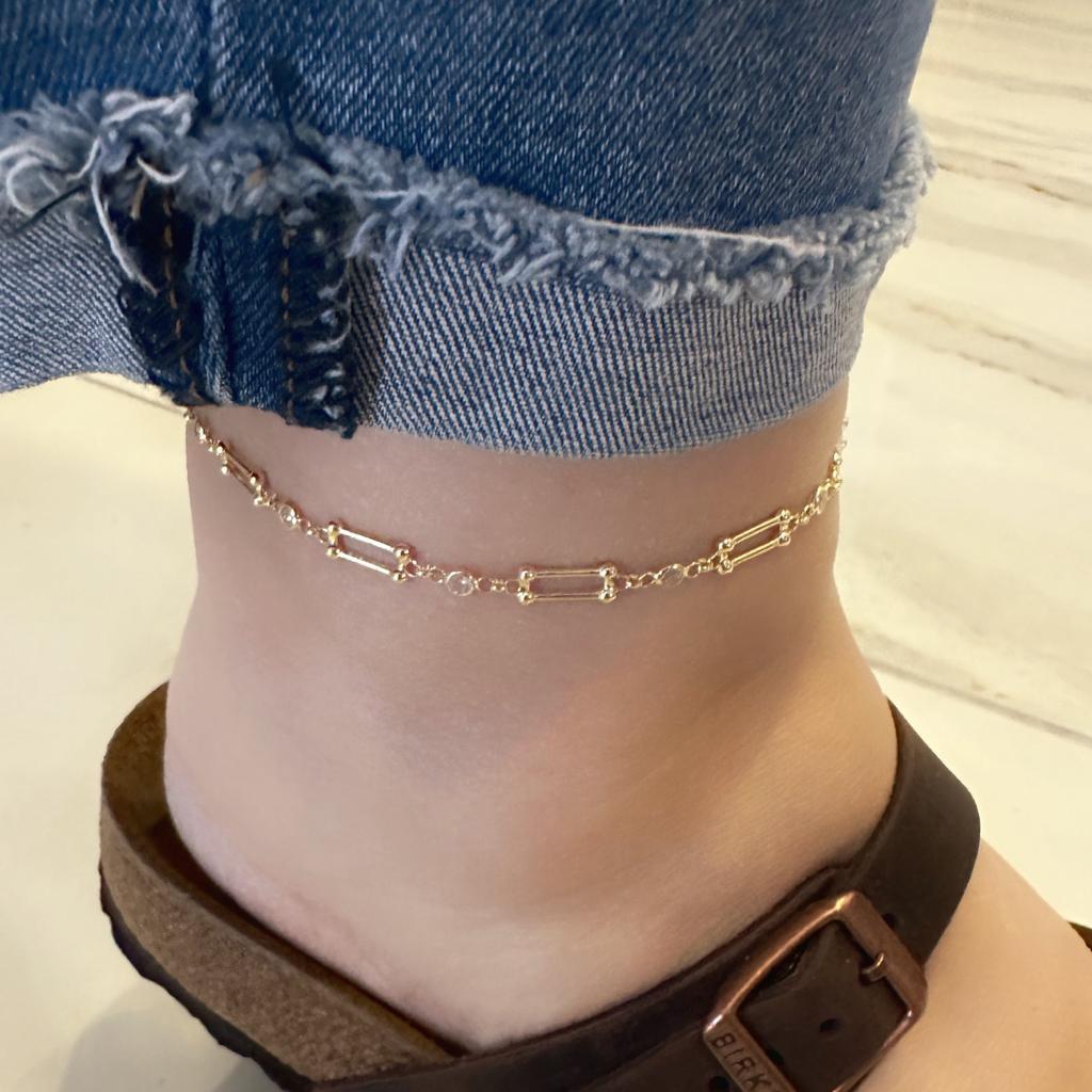 Kare Zincir Gümüş Halhal