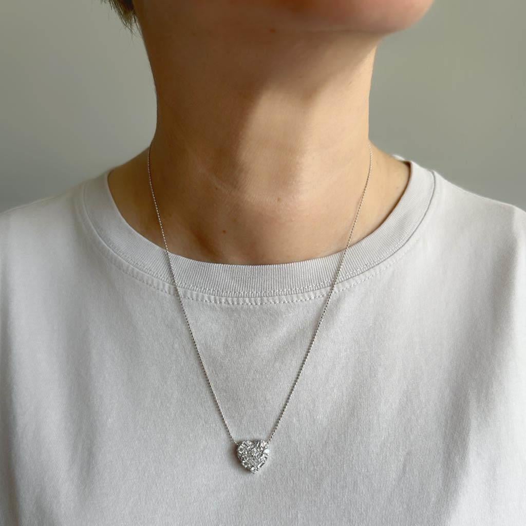 Kırık Baget Beyaz Kalp Kolye