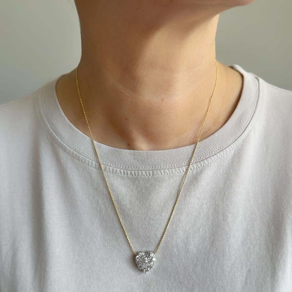 Kırık Baget Gold Kalp Kolye