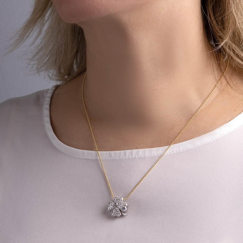 Kırık Baget Gold Yonca Kolye