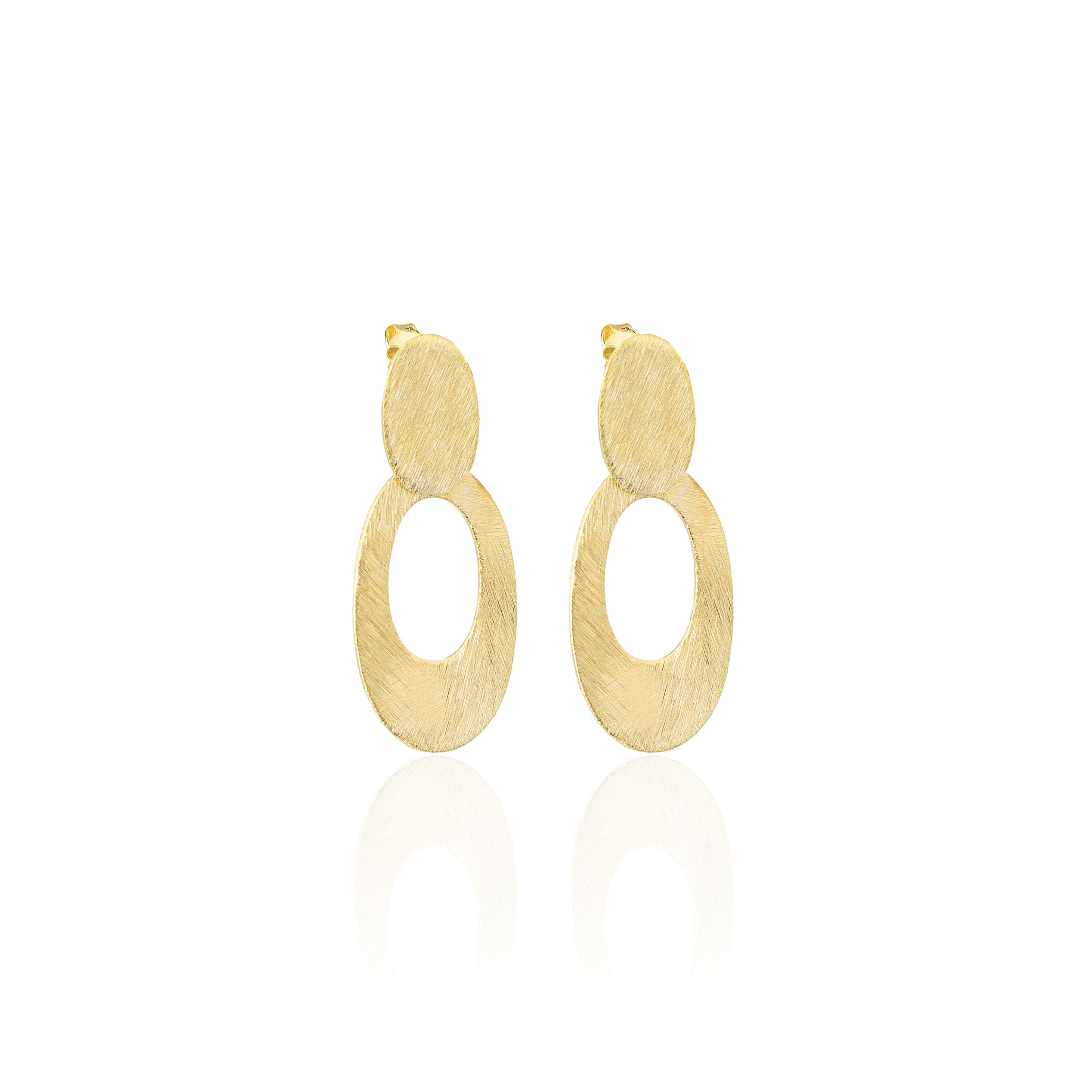 Leydi Oval Mat Küpe