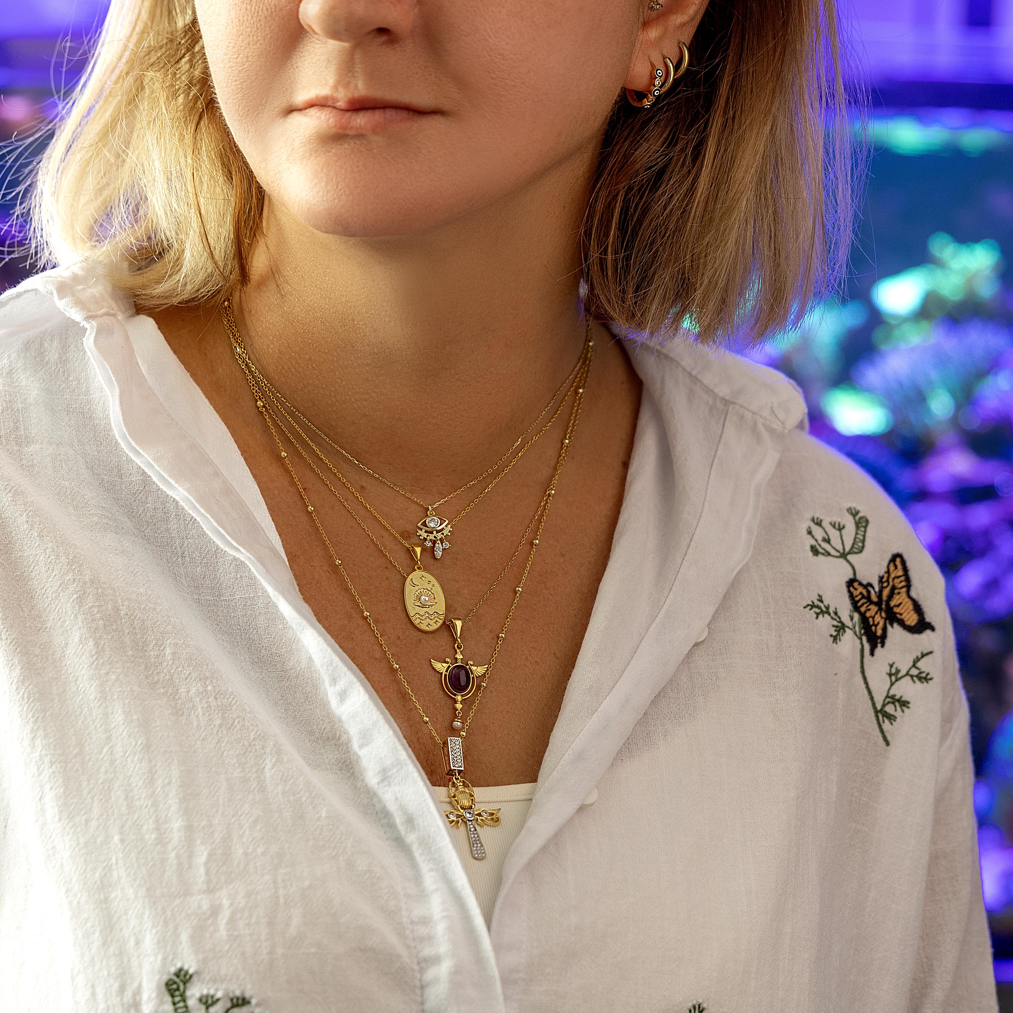 Mini Taşlı Göz Kolye