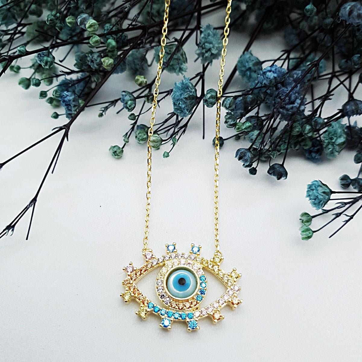 Mini Taşlı Göz Kolye