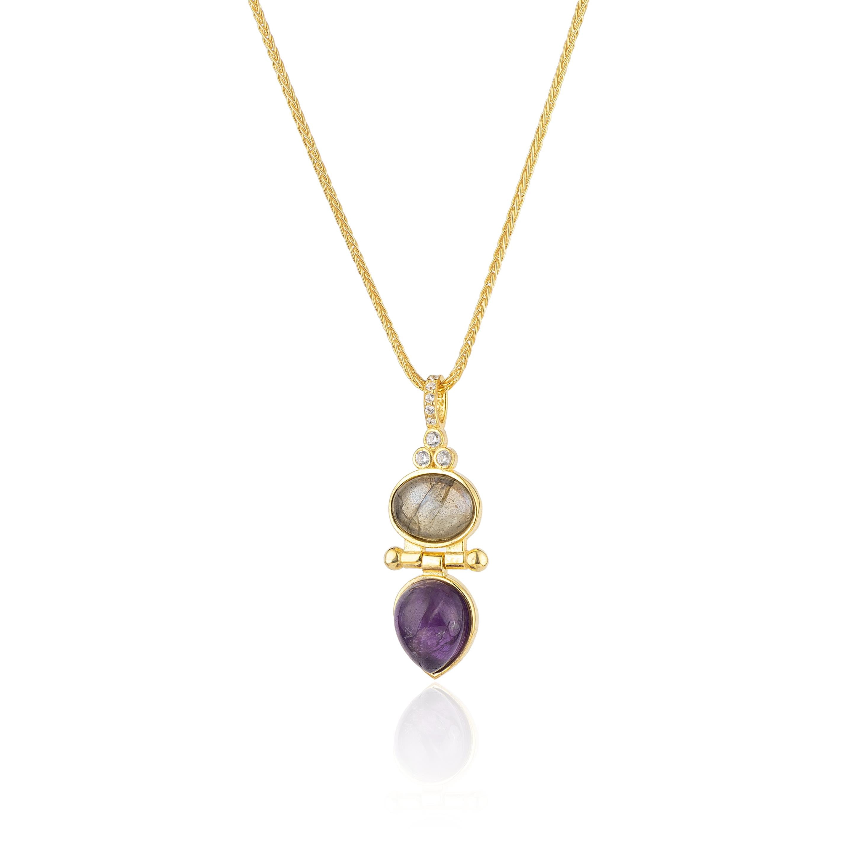 Rutil Quartz ve Ametist Kolye