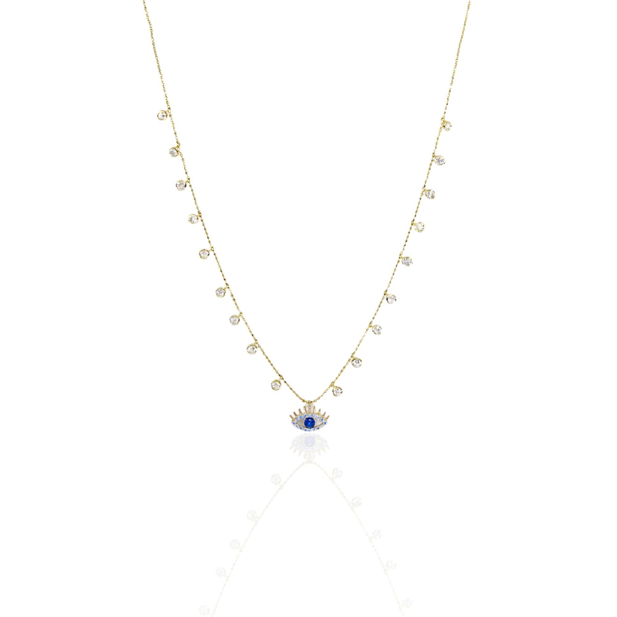 Sıralı Taşlı Göz Kolye