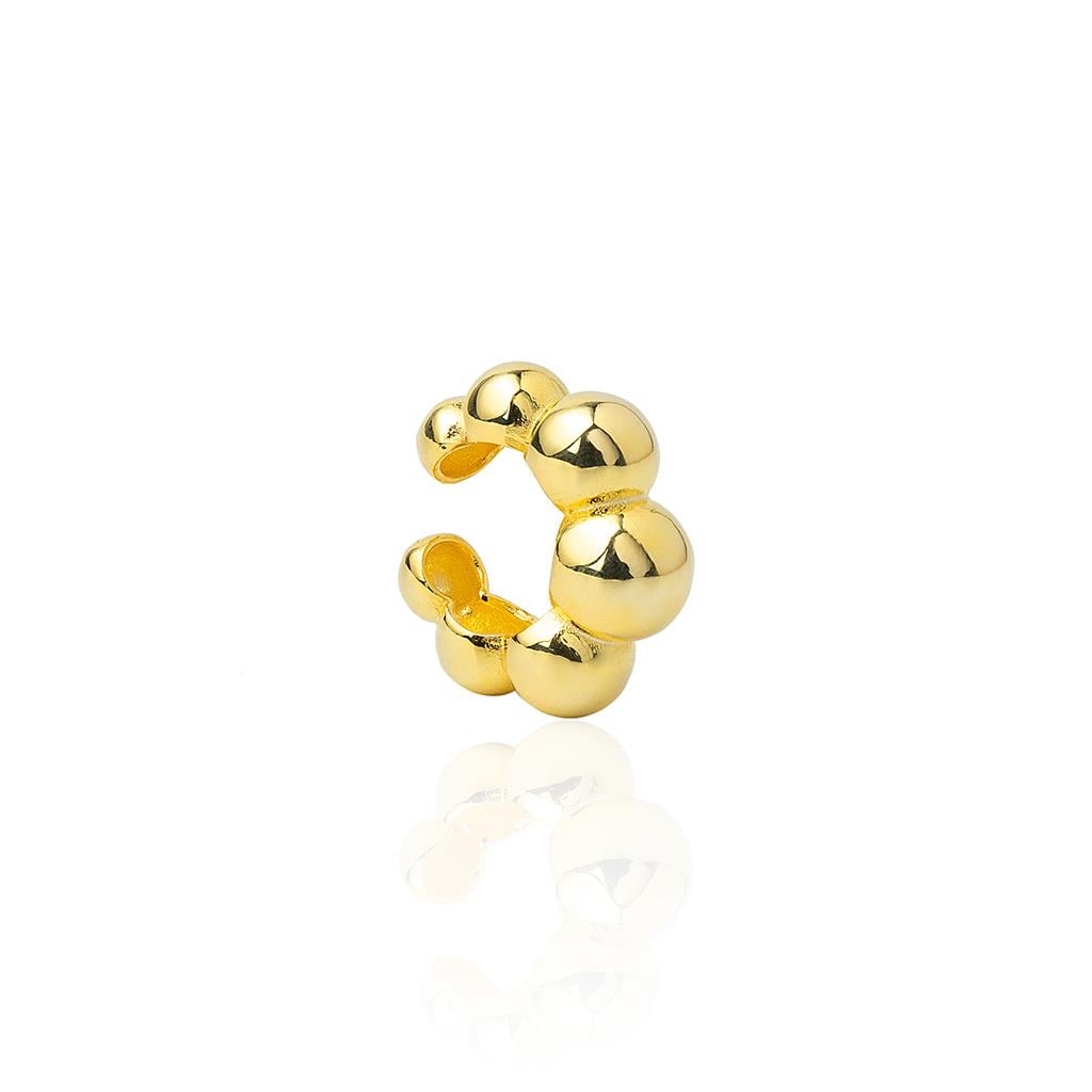 Sıralı Toplu Cuff Küpe Gold