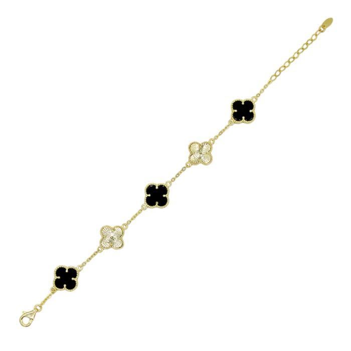 Siyah Mix Yonca Bileklik