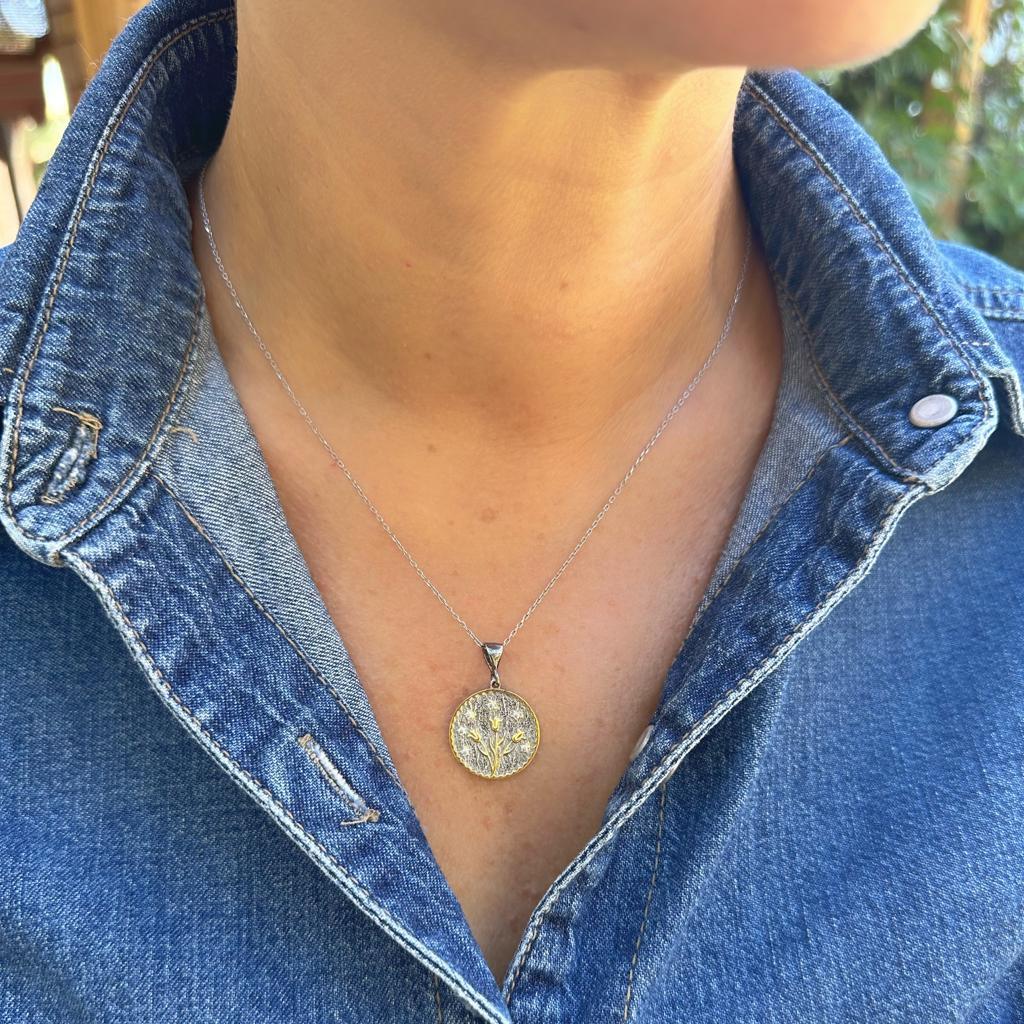 Üç Lale Coin Kolye