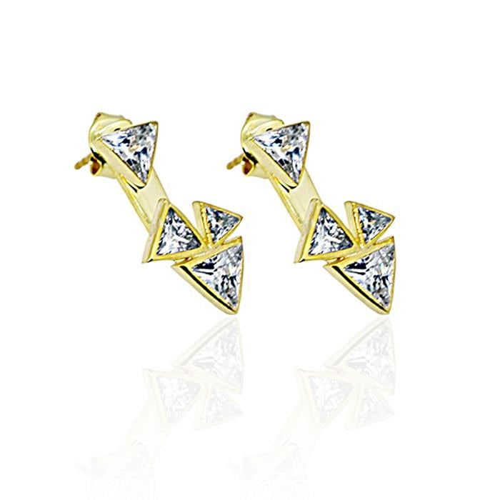 Üçgen Taşlı Sarkıt Küpe