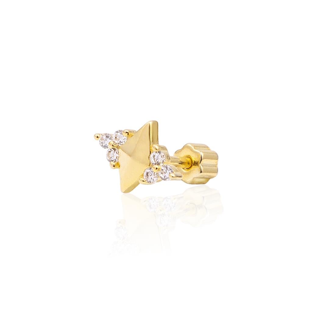Üçgen Taşlı Tragus Küpe
