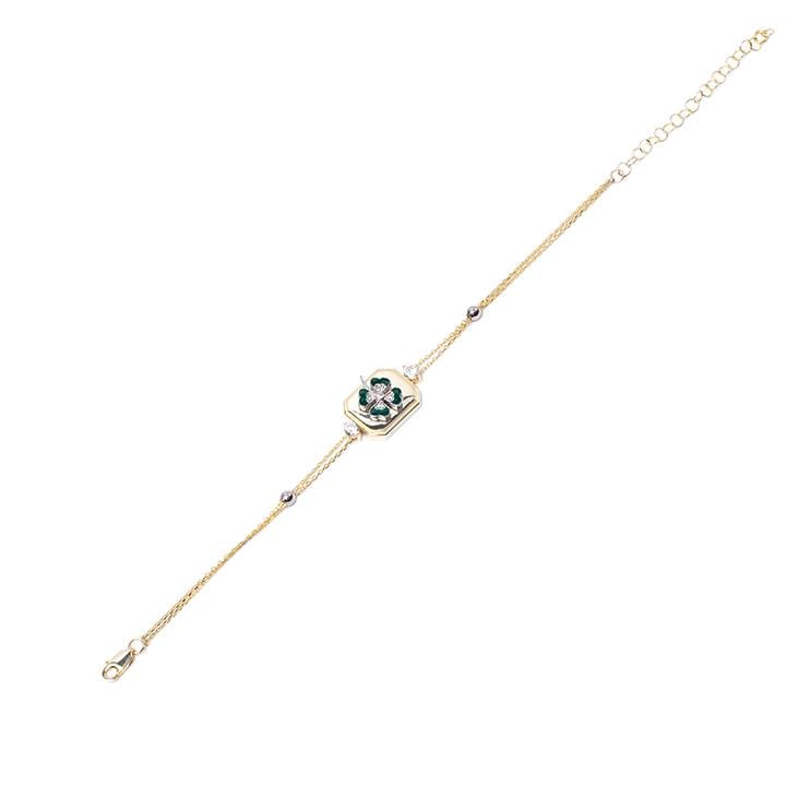 Yeşil Yonca Plaka Bileklik