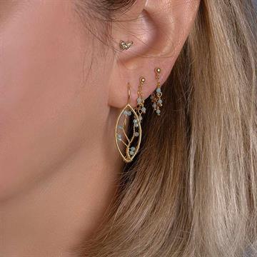 Amazonit Taşlı Mini Zincir Küpe