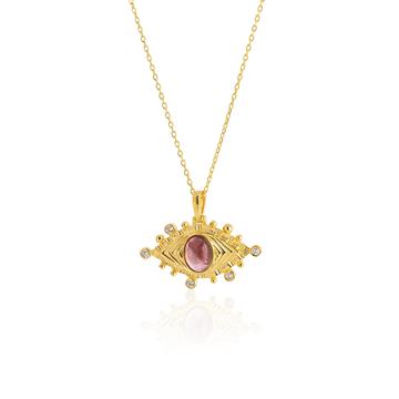 Ametist Taşlı Göz Kolye