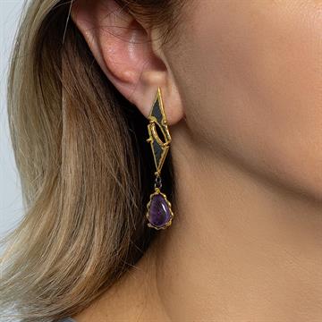 Amor Ametist Taşlı Küpe