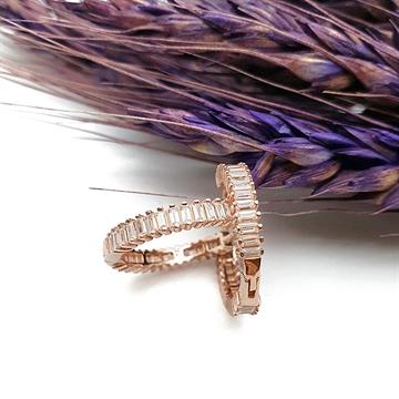 Baget Taşlı Halka Küpe