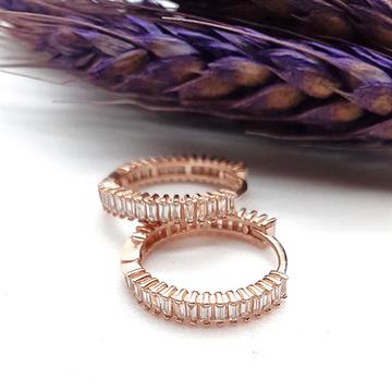 Baget Taşlı Halka Küpe