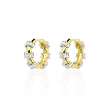 Baget Taşlı Halka Küpe