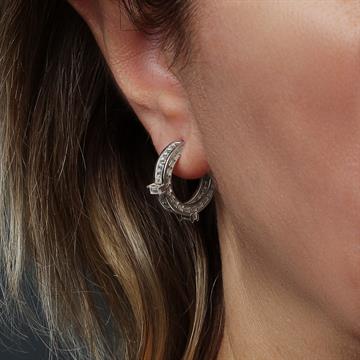 Baget Taşlı Halka Küpe