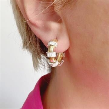 Baget Taşlı Halka Küpe