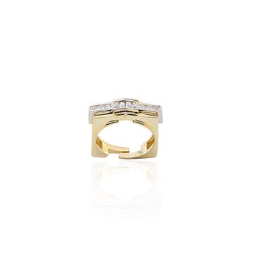 Baget Taşlı Köşeli Yüzük