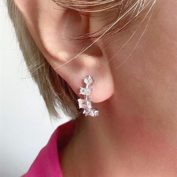 Baget Taşlı Yarım Halka Küpe